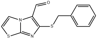 6-(benzylthio)imidazo[2,1-b]thiazole-5-carbaldehyde Struktur