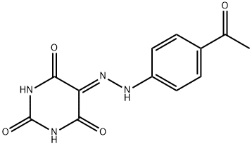 5-[(4-acetylphenyl)hydrazono]-2,4,6(1H,3H,5H)-pyrimidinetrione Struktur