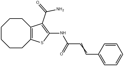 2-[[(E)-3-phenylprop-2-enoyl]amino]-4,5,6,7,8,9-hexahydrocycloocta[b]thiophene-3-carboxamide Struktur