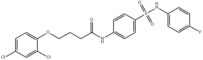 4-(2,4-dichlorophenoxy)-N-(4-{[(4-fluorophenyl)amino]sulfonyl}phenyl)butanamide Struktur