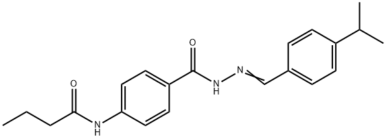 N-(4-{[2-(4-isopropylbenzylidene)hydrazino]carbonyl}phenyl)butanamide Struktur