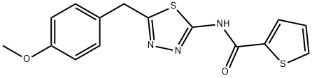 N-[5-[(4-methoxyphenyl)methyl]-1,3,4-thiadiazol-2-yl]thiophene-2-carboxamide Struktur