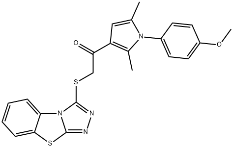 2-(benzo[4,5]thiazolo[2,3-c][1,2,4]triazol-3-ylthio)-1-(1-(4-methoxyphenyl)-2,5-dimethyl-1H-pyrrol-3-yl)ethan-1-one Struktur