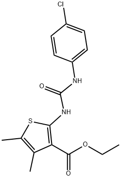 ethyl 2-(3-(4-chlorophenyl)ureido)-4,5-dimethylthiophene-3-carboxylate Struktur