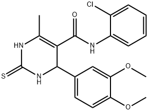 N-(2-chlorophenyl)-4-(3,4-dimethoxyphenyl)-6-methyl-2-thioxo-1,2,3,4-tetrahydropyrimidine-5-carboxamide Struktur