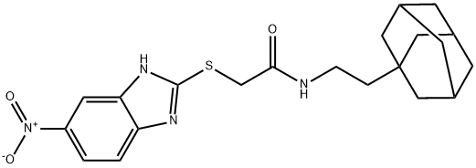 2-[(5-nitro-1H-benzimidazol-2-yl)sulfanyl]-N-[2-(tricyclo[3.3.1.1~3,7~]dec-1-yl)ethyl]acetamide Struktur