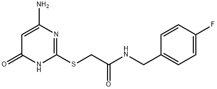 2-[(6-amino-4-oxo-1H-pyrimidin-2-yl)sulfanyl]-N-[(4-fluorophenyl)methyl]acetamide Struktur