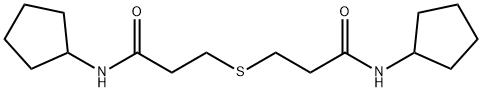 N-cyclopentyl-3-{[3-(cyclopentylamino)-3-oxopropyl]sulfanyl}propanamide Struktur