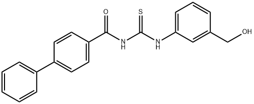 N-({[3-(hydroxymethyl)phenyl]amino}carbonothioyl)-4-biphenylcarboxamide Struktur