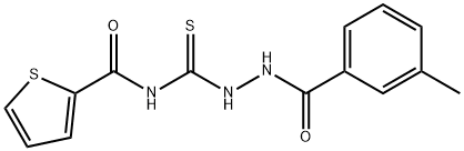 N-{[2-(3-methylbenzoyl)hydrazino]carbonothioyl}-2-thiophenecarboxamide Struktur