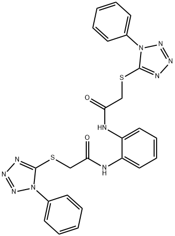 N,N'-benzene-1,2-diylbis{2-[(1-phenyl-1H-tetrazol-5-yl)sulfanyl]acetamide} Struktur