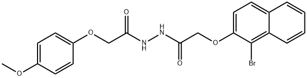 2-[(1-bromo-2-naphthyl)oxy]-N'-[(4-methoxyphenoxy)acetyl]acetohydrazide Struktur