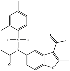 N-(3-acetyl-2-methylbenzofuran-5-yl)-N-((2,4-dimethylphenyl)sulfonyl)acetamide Struktur