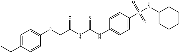 N-[({4-[(cyclohexylamino)sulfonyl]phenyl}amino)carbonothioyl]-2-(4-ethylphenoxy)acetamide Struktur