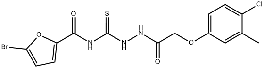 5-bromo-N-({2-[(4-chloro-3-methylphenoxy)acetyl]hydrazino}carbonothioyl)-2-furamide Struktur