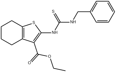 ethyl 2-(3-benzylthioureido)-4,5,6,7-tetrahydrobenzo[b]thiophene-3-carboxylate Struktur