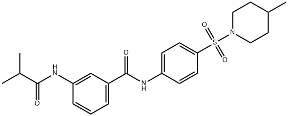 N-{4-[(4-methylpiperidin-1-yl)sulfonyl]phenyl}-3-[(2-methylpropanoyl)amino]benzamide Struktur