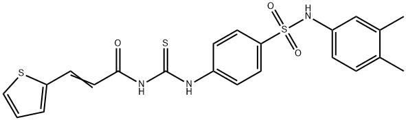 N-{[(4-{[(3,4-dimethylphenyl)amino]sulfonyl}phenyl)amino]carbonothioyl}-3-(2-thienyl)acrylamide Struktur