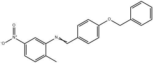 N-[4-(benzyloxy)benzylidene]-2-methyl-5-nitroaniline Struktur