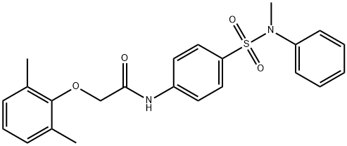 2-(2,6-dimethylphenoxy)-N-(4-{[methyl(phenyl)amino]sulfonyl}phenyl)acetamide Struktur