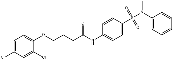 4-(2,4-dichlorophenoxy)-N-(4-{[methyl(phenyl)amino]sulfonyl}phenyl)butanamide Struktur