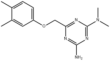 6-(3,4-Dimethyl-phenoxymethyl)-N,N-dimethyl-[1,3,5]triazine-2,4-diamine Struktur