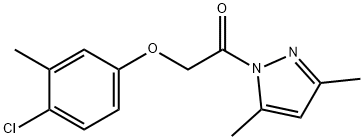 1-[(4-chloro-3-methylphenoxy)acetyl]-3,5-dimethyl-1H-pyrazole Struktur