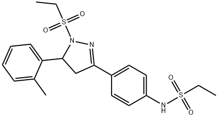 N-(4-(1-(ethylsulfonyl)-5-(o-tolyl)-4,5-dihydro-1H-pyrazol-3-yl)phenyl)ethanesulfonamide Struktur