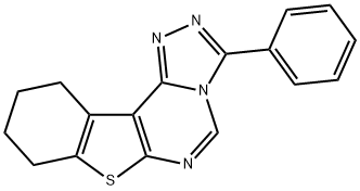 3-phenyl-8,9,10,11-tetrahydrobenzo[4,5]thieno[3,2-e][1,2,4]triazolo[4,3-c]pyrimidine Struktur