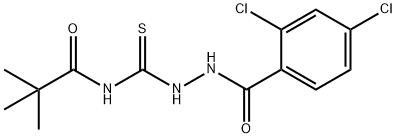 N-{[2-(2,4-dichlorobenzoyl)hydrazino]carbonothioyl}-2,2-dimethylpropanamide Struktur