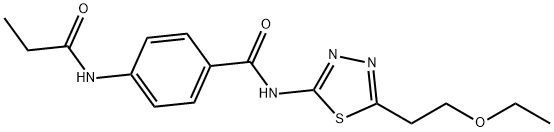 N-[5-(2-ethoxyethyl)-1,3,4-thiadiazol-2-yl]-4-(propanoylamino)benzamide Struktur