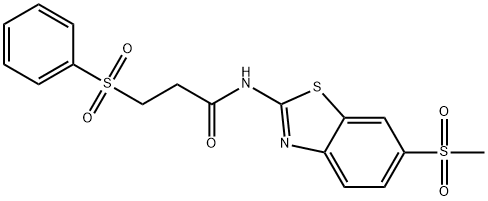 3-(benzenesulfonyl)-N-(6-methylsulfonyl-1,3-benzothiazol-2-yl)propanamide Structure