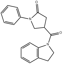 4-(2,3-dihydroindole-1-carbonyl)-1-phenylpyrrolidin-2-one Struktur