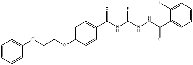 N-{[2-(2-iodobenzoyl)hydrazino]carbonothioyl}-4-(2-phenoxyethoxy)benzamide Struktur