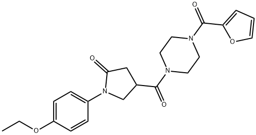 1-(4-ethoxyphenyl)-4-[4-(furan-2-carbonyl)piperazine-1-carbonyl]pyrrolidin-2-one Struktur