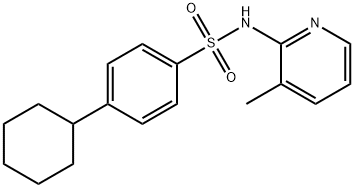 4-cyclohexyl-N-(3-methylpyridin-2-yl)benzenesulfonamide Struktur