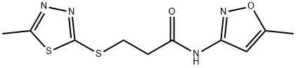 N-(5-methyl-1,2-oxazol-3-yl)-3-[(5-methyl-1,3,4-thiadiazol-2-yl)sulfanyl]propanamide Struktur