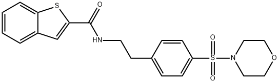 N-{2-[4-(4-morpholinylsulfonyl)phenyl]ethyl}-1-benzothiophene-2-carboxamide Struktur