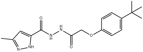 N'-[(4-tert-butylphenoxy)acetyl]-3-methyl-1H-pyrazole-5-carbohydrazide Struktur