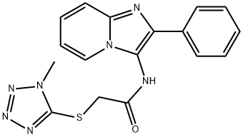 2-(1-methyltetrazol-5-yl)sulfanyl-N-(2-phenylimidazo[1,2-a]pyridin-3-yl)acetamide Struktur