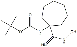 tert-butyl N-{1-[(Z)-N-hydroxycarbamimidoyl]cycloheptyl}carbamate Struktur