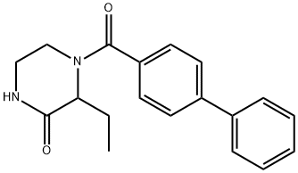 4-(4-biphenylylcarbonyl)-3-ethyl-2-piperazinone Struktur