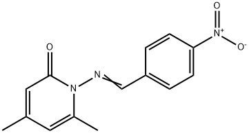 4,6-dimethyl-1-[(4-nitrobenzylidene)amino]-2(1H)-pyridinone Struktur