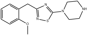 1-{3-[(2-methoxyphenyl)methyl]-1,2,4-thiadiazol-5-yl}piperazine Struktur