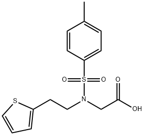 2-{N-[2-(thiophen-2-yl)ethyl]4-methylbenzenesulfonamido}acetic acid, 102996-97-4, 結(jié)構(gòu)式