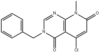 3-Benzyl-5-chloro-8-methyl-3H,8H-pyrido[2,3-d]pyrimidine-4,7-dione Struktur