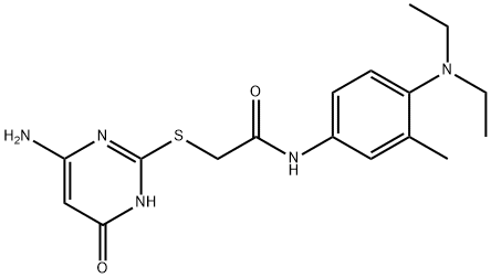 2-[(6-amino-4-oxo-1H-pyrimidin-2-yl)sulfanyl]-N-[4-(diethylamino)-3-methylphenyl]acetamide Struktur