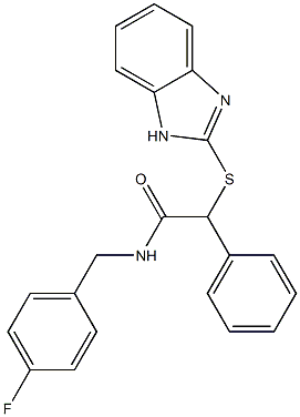 2-(1H-benzimidazol-2-ylsulfanyl)-N-[(4-fluorophenyl)methyl]-2-phenylacetamide Struktur