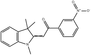 1-(3-nitrophenyl)-2-(1,3,3-trimethyl-1,3-dihydro-2H-indol-2-ylidene)ethanone Struktur