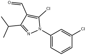 5-chloro-1-(3-chlorophenyl)-3-(propan-2-yl)-1H-pyrazole-4-carbaldehyde Struktur